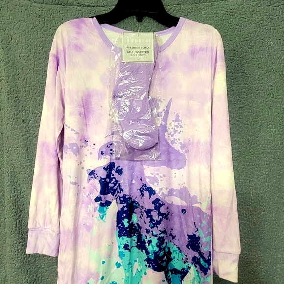 Long sleeve girls knit sleep gown with socks - Picture 4 of 7